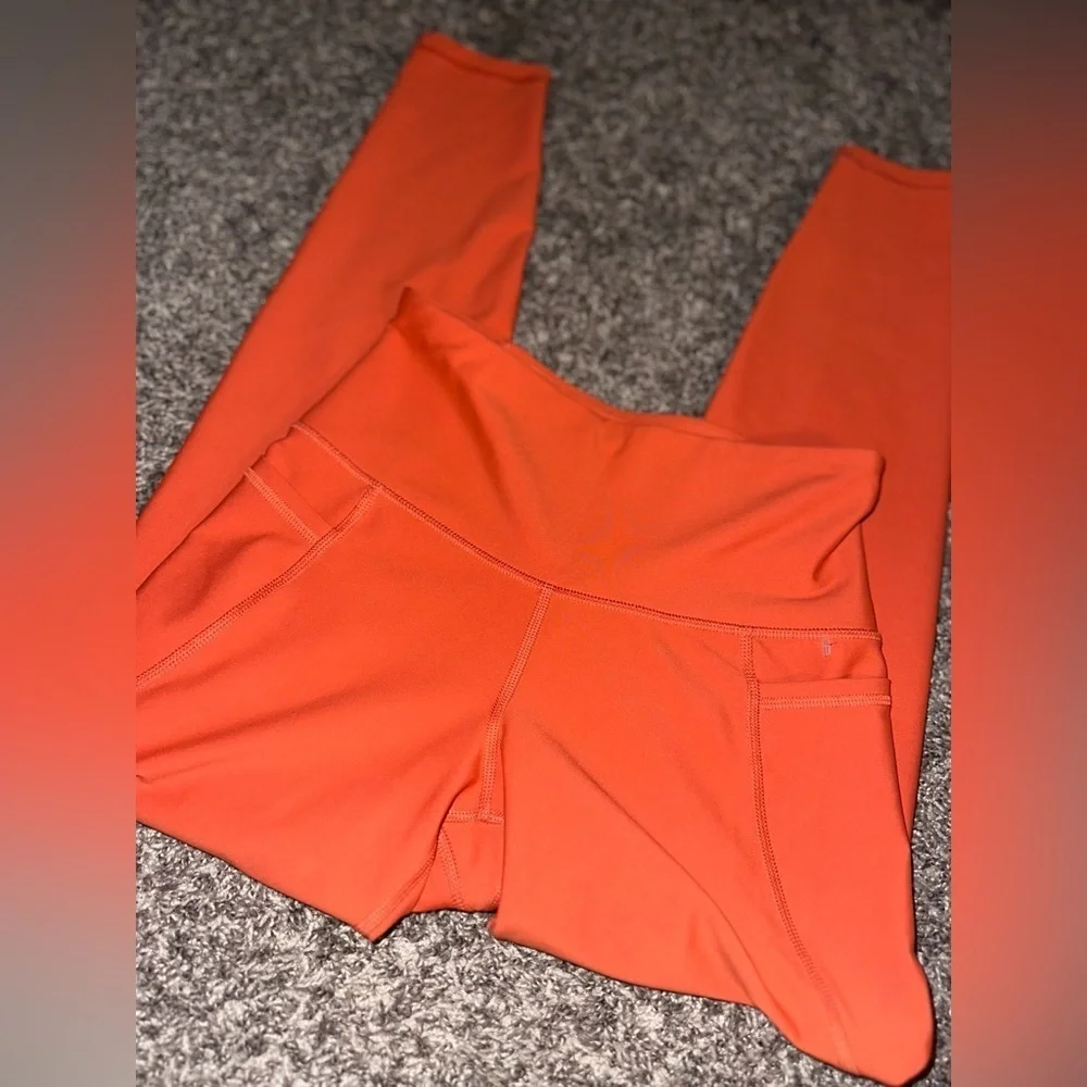 Women’s Orange Old Navy Power-soft Active High Rise Leggings Size Small